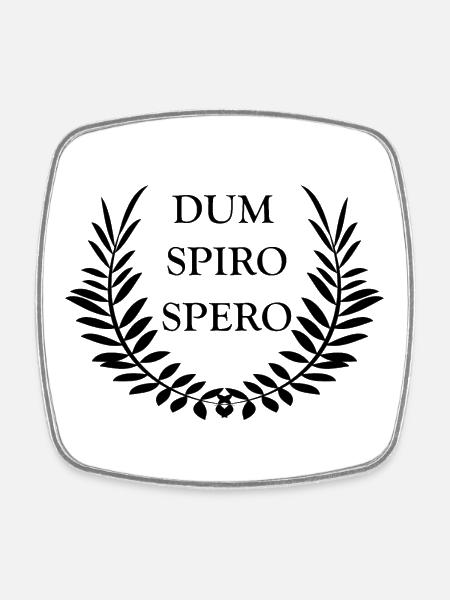 Dum Spiro Spero - Square fridge magnet - white
