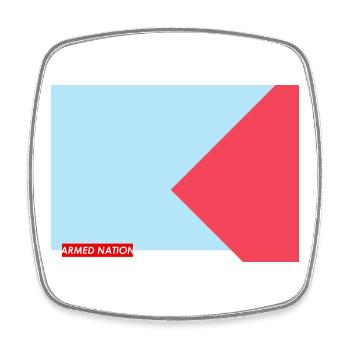BLEU ROUGE 2025 - Magnet carré - blanc - Devant