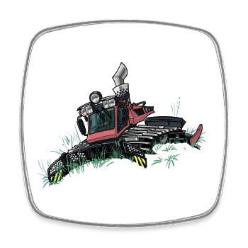 1056 Schneepflug - Viereckiger Kühlschrankmagnet - Weiß - Vorne