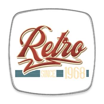 Retro 1968 Vintage Year of construction Birthday Vintage - Square fridge magnet - white - Front