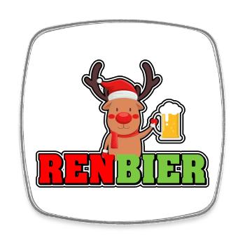 RenBier - Square fridge magnet - white - Front