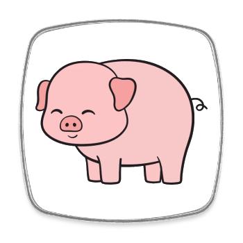 Cochons Cochons - Magnet carré - blanc - Devant