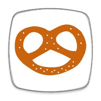 Brezel backen Bäcker Bäckerin Vorlage Symbole - Viereckiger Kühlschrankmagnet - Weiß - Vorne