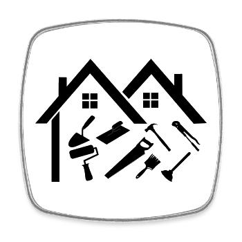 Construction company handyman - Square fridge magnet - white - Front