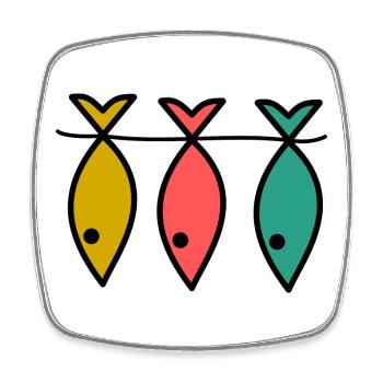 FISH. FISHING. FISHERMAN. BOAT. RETIREMENT. FEAST - Square fridge magnet - white - Front