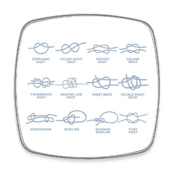 Boote Segeln Knoten Knotenkunde Geschenke - Viereckiger Kühlschrankmagnet - Weiß - Vorne
