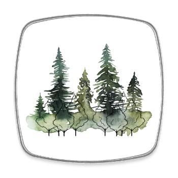 Waldwald Wasserfarben Landschaft - Viereckiger Kühlschrankmagnet - Weiß - Vorne