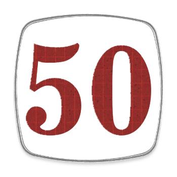 50th birthday - Square fridge magnet - white - Front