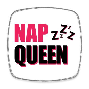 Gay Nap : slogan pour la détente - Magnet carré - blanc - Devant