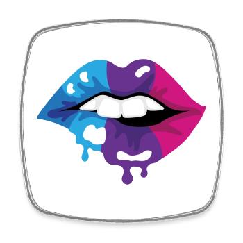 Coloured Lips - Square fridge magnet - white - Front