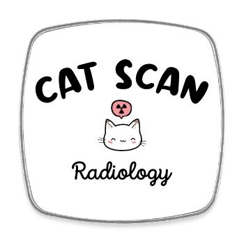 CAT SCAN Radio Manipulator Katzenradiologie - Viereckiger Kühlschrankmagnet - Weiß - Vorne