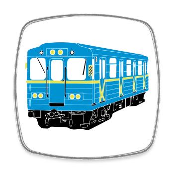 Kiewer U-Bahn - Viereckiger Kühlschrankmagnet - Weiß - Vorne
