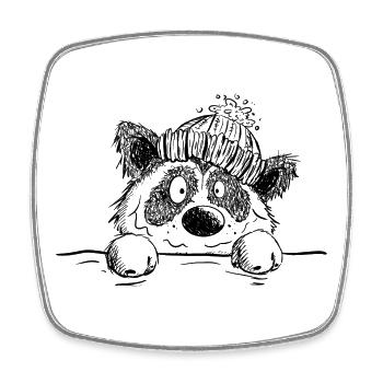 Mignon Panda Avec Casquette I Panda Ours I Pandas - Magnet carré - blanc - Devant