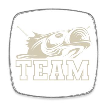 Team Fishing Fishing Angler - Square fridge magnet - white - Front
