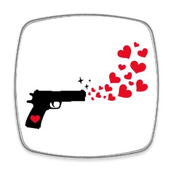 Friedensbewegung Herz Frieden Liebe Statement - Viereckiger Kühlschrankmagnet - Weiß - Vorne