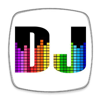 DJ Bunter Equalizer - Viereckiger Kühlschrankmagnet - Weiß - Vorne
