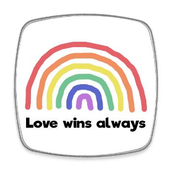 Paix Amour Arc-en-ciel Déclaration Paix mondiale - Magnet carré - blanc - Devant