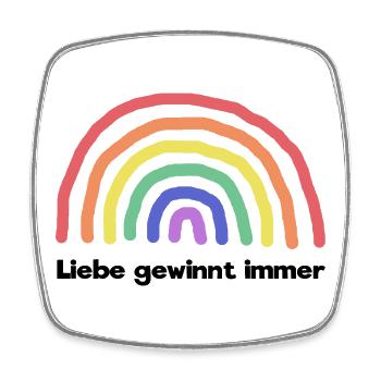 Regenbogen Liebe Statement Freiheit Frieden - Viereckiger Kühlschrankmagnet - Weiß - Vorne