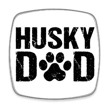 Husky Dad Sibérien Husky Chiens - Magnet carré - blanc - Devant