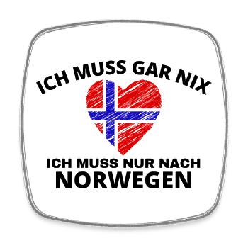 Norwegen - Viereckiger Kühlschrankmagnet - Weiß - Vorne