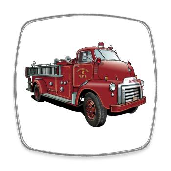 Pompiers des États-Unis - Magnet carré - blanc - Devant