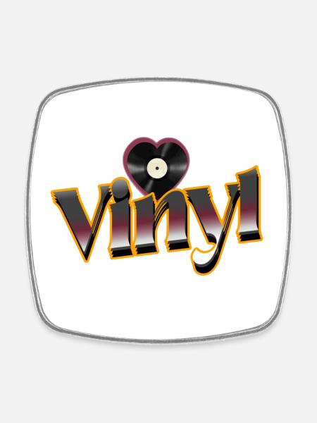 Vinyl Love - Square fridge magnet - white