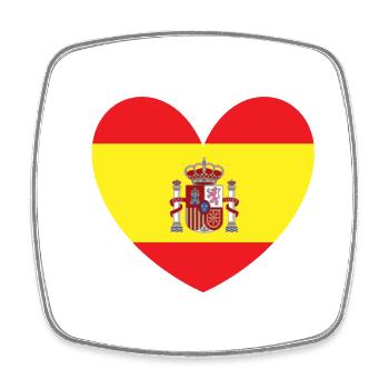 Herzflagge von Spanien - Viereckiger Kühlschrankmagnet - Weiß - Vorne