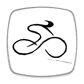Cycling - Square fridge magnet - white - Front