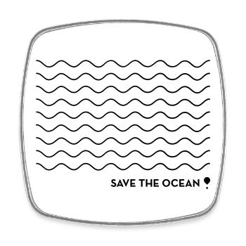 Save the ocean! - Viereckiger Kühlschrankmagnet - Weiß - Vorne