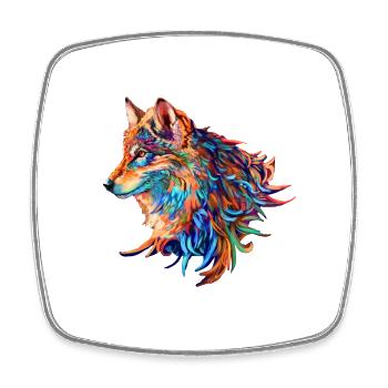 Wolf - Viereckiger Kühlschrankmagnet - Weiß - Vorne