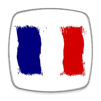 France, French - Square fridge magnet - white - Front