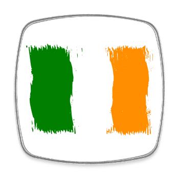 Irland ,Fahne Flagge Geschenk - Viereckiger Kühlschrankmagnet - Weiß - Vorne