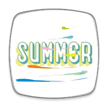 Sommer - Viereckiger Kühlschrankmagnet - Weiß - Vorne