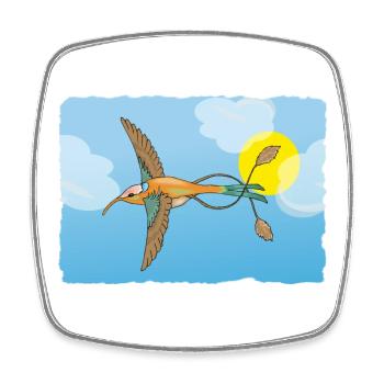 The hummingbird - Square fridge magnet - white - Front