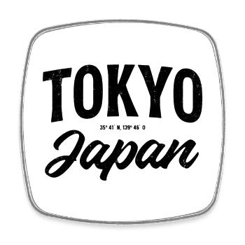 Tokio Japan Vintage Schriftzug - Viereckiger Kühlschrankmagnet - Weiß - Vorne