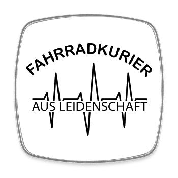 Fahrradkurier Fahrrad Puls Herzschlag Symbol icon - Viereckiger Kühlschrankmagnet - Weiß - Vorne