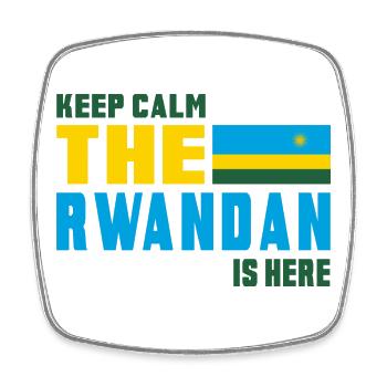 Keep Calm Ruanda Flaggen Design - Viereckiger Kühlschrankmagnet - Weiß - Vorne