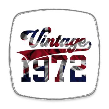 VINTAGE 1972 UK 54TH BIRTHDAY - Square fridge magnet - white - Front