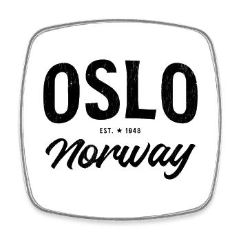Oslo Norwegen Vintage Design - Viereckiger Kühlschrankmagnet - Weiß - Vorne