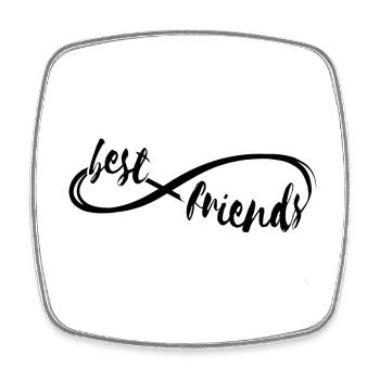 Best friends forever - Square fridge magnet - white - Front