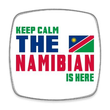 Keep Calm Namibia Flaggen Design - Viereckiger Kühlschrankmagnet - Weiß - Vorne