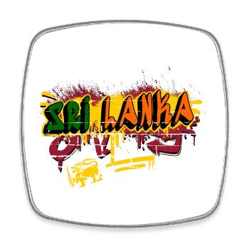 Sri Lanka Graffiti Design - Viereckiger Kühlschrankmagnet - Weiß - Vorne