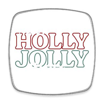 Frohe Weihnachten mit Holly Jolly - Viereckiger Kühlschrankmagnet - Weiß - Vorne