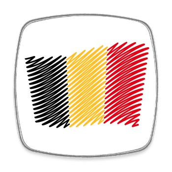Flag Of Belgium / Tricolour (Scribble) - Square fridge magnet - white - Front