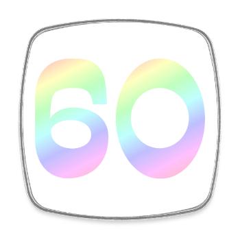 geschenkidee, 60 pastellfarbe - Viereckiger Kühlschrankmagnet - Weiß - Vorne