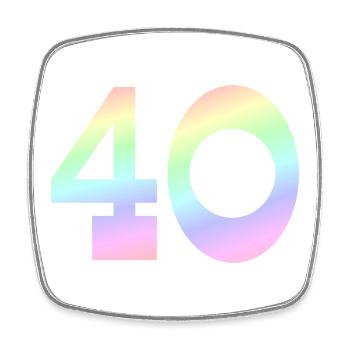 Geburtstagsgeschenk, 40 pastell Verlauf - Viereckiger Kühlschrankmagnet - Weiß - Vorne