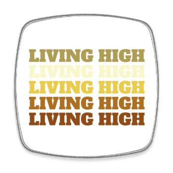 Living High - Square fridge magnet - white - Front