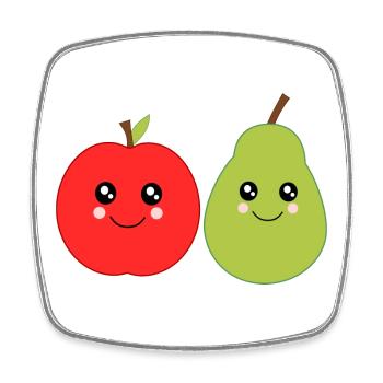 Kawaii Pear Kawaii Fruits Kawaii Fruit Apple - Square fridge magnet - white - Front