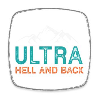Ultra Running - Hölle und zurück - Viereckiger Kühlschrankmagnet - Weiß - Vorne