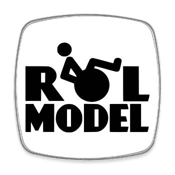 Every wheelchair user is a role model * - Square fridge magnet - white - Front